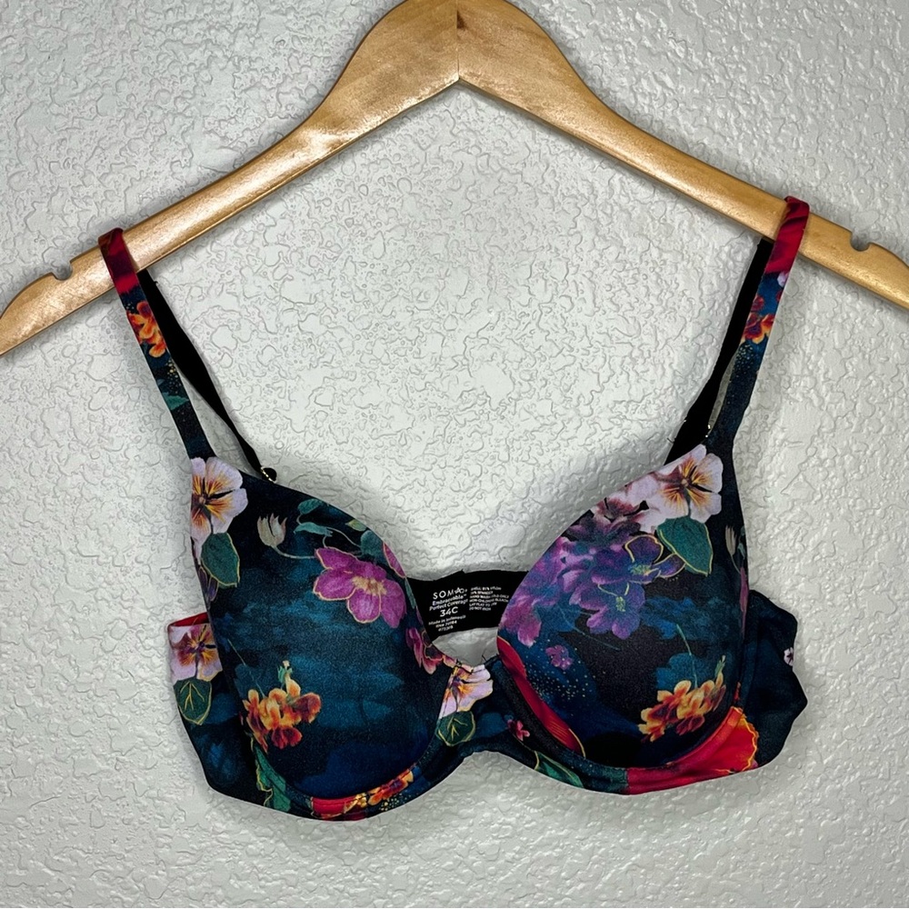 Soma‎ Enbliss Floral Perfect Coverage Underwire Bra 34C Full Coverage